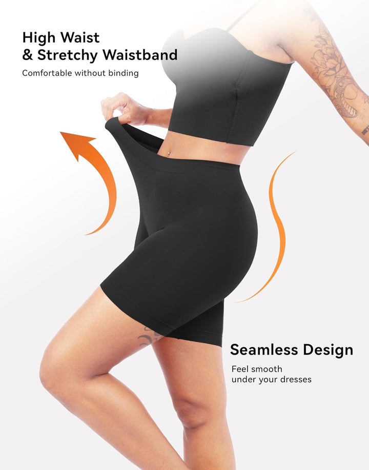 TIICHOO Radlerhose Damen Kurze Unter Kleid Anti Scheuer Sommer Leggings Kurz 4er Pack S 4 Schwarz, S