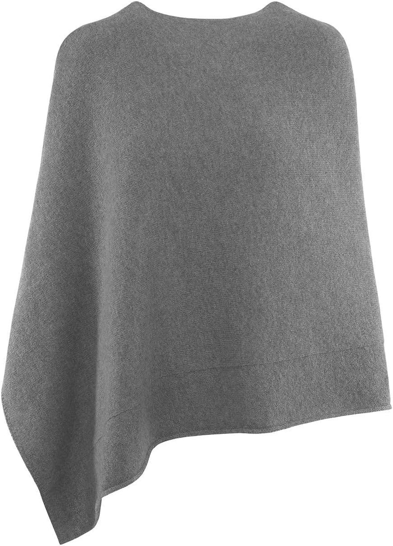 GIESSWEIN Merino Lambswool Poncho - Damen Feinstrick Überwurf aus Merinowolle, Wool Cape, Frauen Str