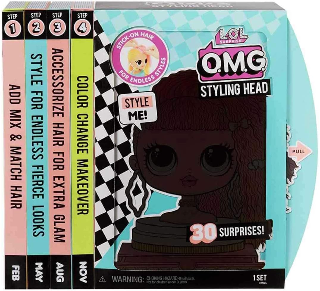 L.O.L. Surprise!, O.M.G. Styling Head Neonlicious – Frisierkopf mit 30 Überraschungen, Styling-Erwei