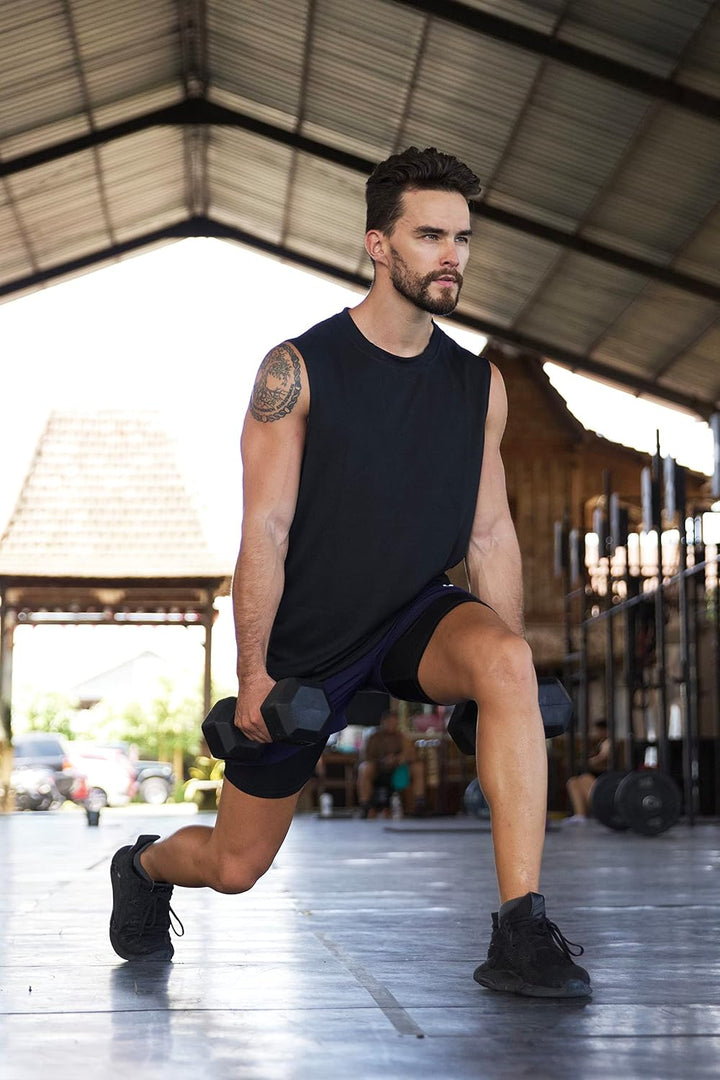 HUAKANG 3/5er Pack Tank Top Herren Ärmelloses Shirt Fitness Achselshirt Unterhemd Schnelltrocknendes