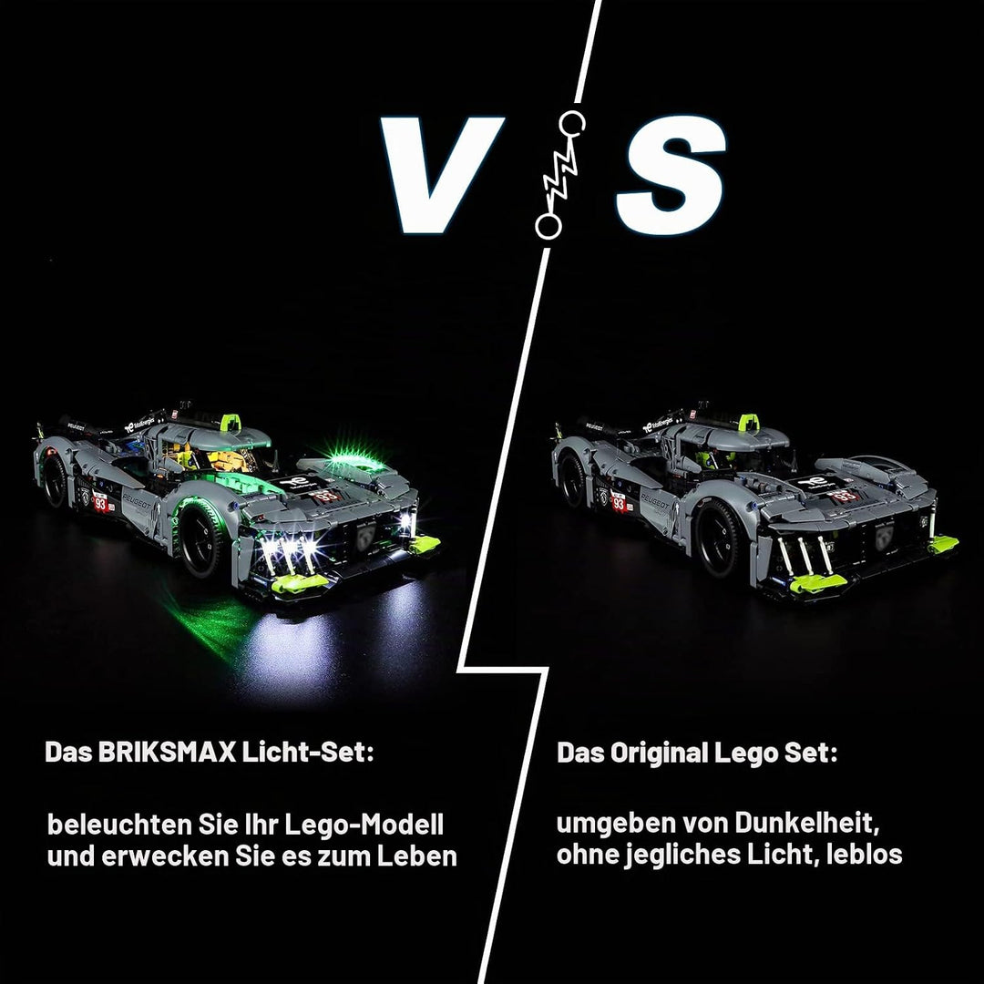 BRIKSMAX 42156 Led Licht für Lego Peugeot 9X8 24H Le Mans Hybrid Hypercar - Compatible with Lego Tec