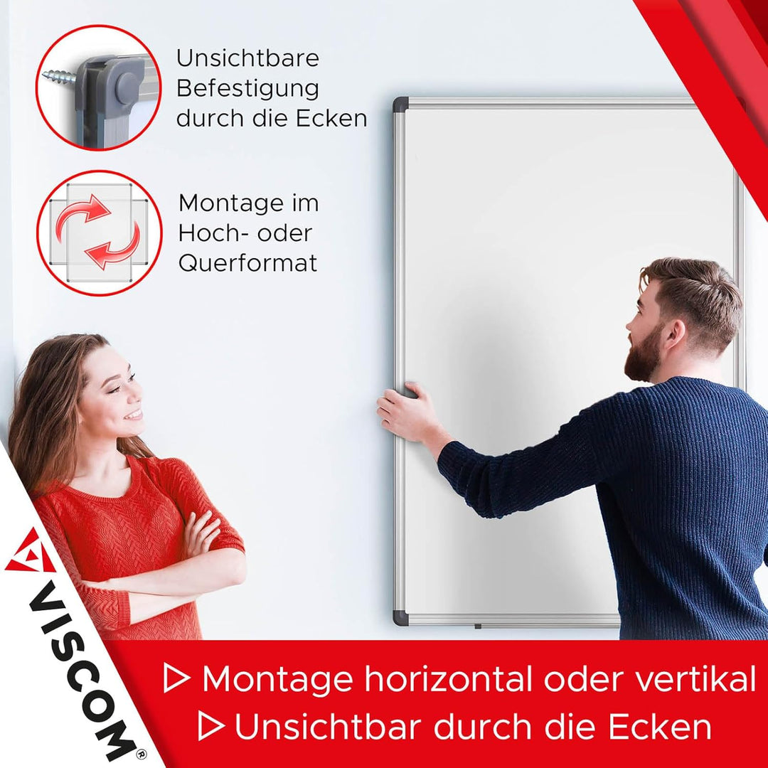 VISCOM Whiteboard magnetisch - 45 x 60 cm - Magnettafel in 11 Grössen - Magnetwand kratzfest & besch