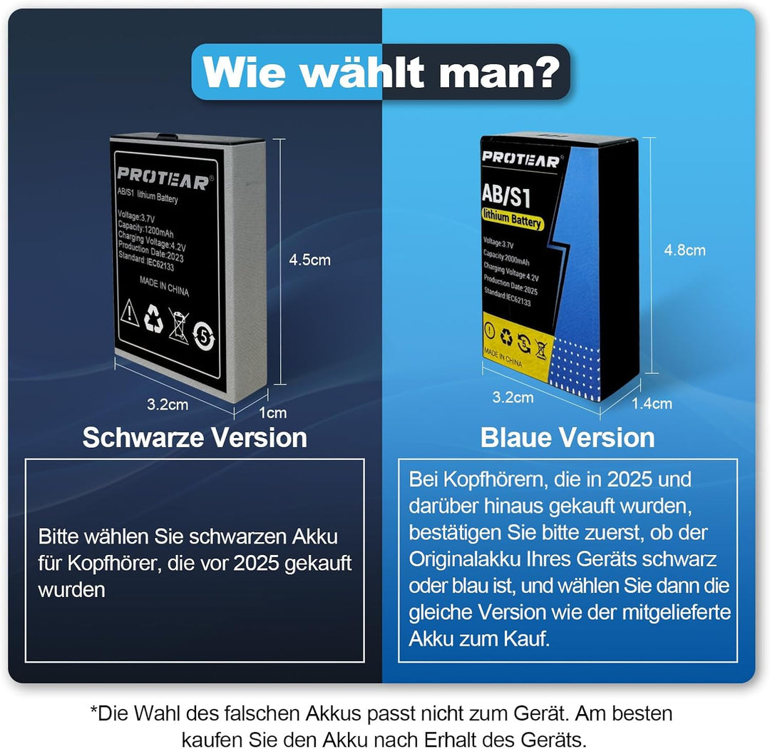 PROTEAR Original Lithium-Akku, Packung für PROTEAR & INF PROTEAR wiederaufladbare Gehörschutzgeräte