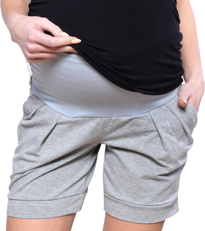 MijaCulture Mija Kurze Umstandsshorts/Umstandshose mit Bauchband für Sommer 1047 L Melange, L Melang