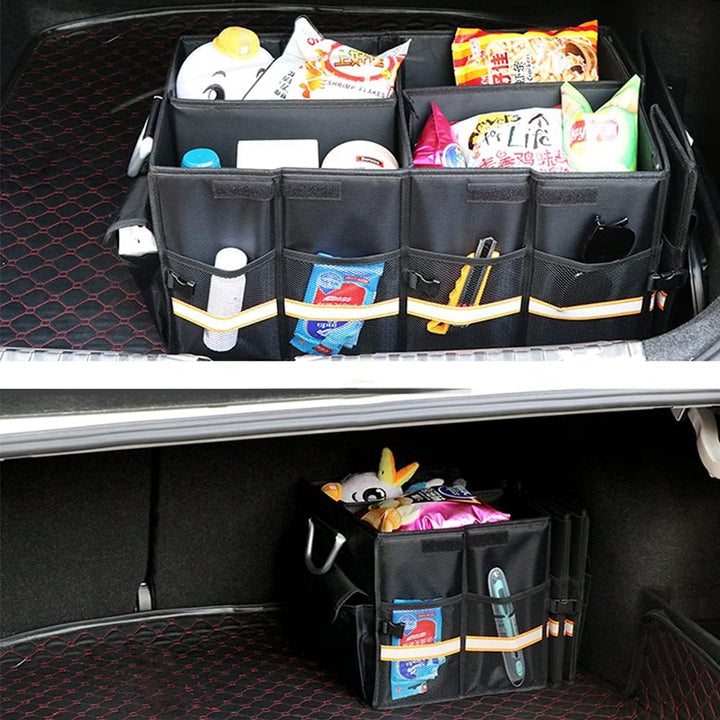 YUOCT L 60cm Kofferraum Organizer & Deckel Robuste, Zusammenklappbare Kofferraum Organizer Box Mit M