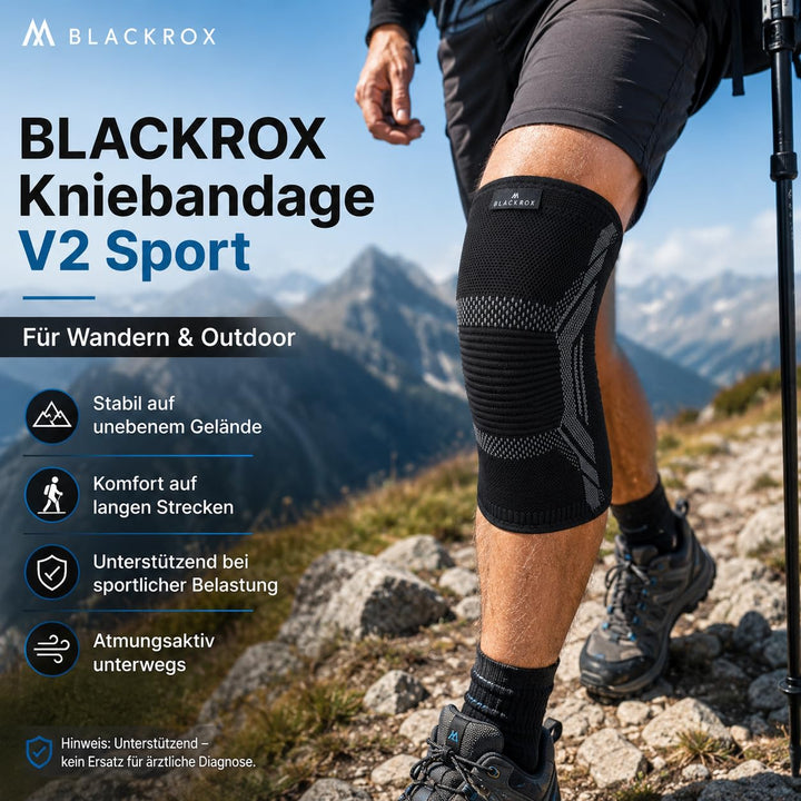 BLACKROX Kniebandage Sport Vergleichssieger Kompressions Knie Bandage, Sportkniebandage, Sport Fussb