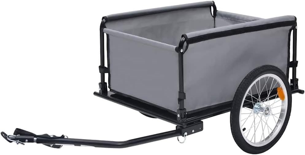 vidaXL Fahrradanhänger 65kg Lastenanhänger Transportanhänger mehrere Auswhal, Grau und Orange