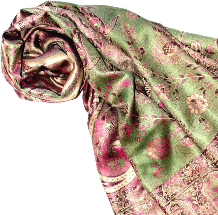Lorenzo Cana Pashmina Schal Schaltuch jacquard gewebt 100% Seide 70 x 190 cm Paisley Seidenschal Sei