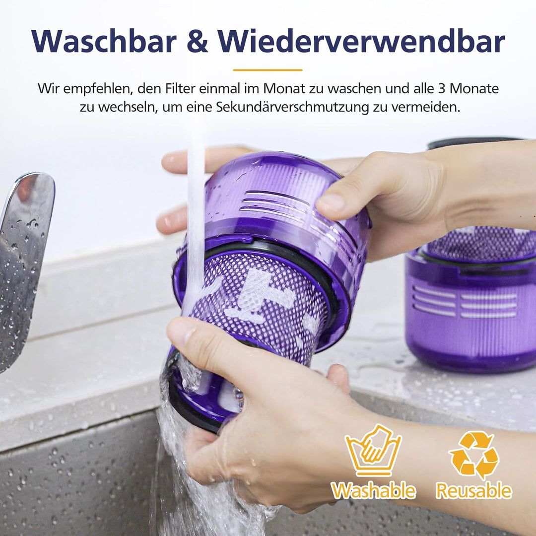 3 Stück Filter Für Dyson V12, Ersatzfilter für Dyson V12 Detect Slim Absolute/Total Clean/Extra/Fluf