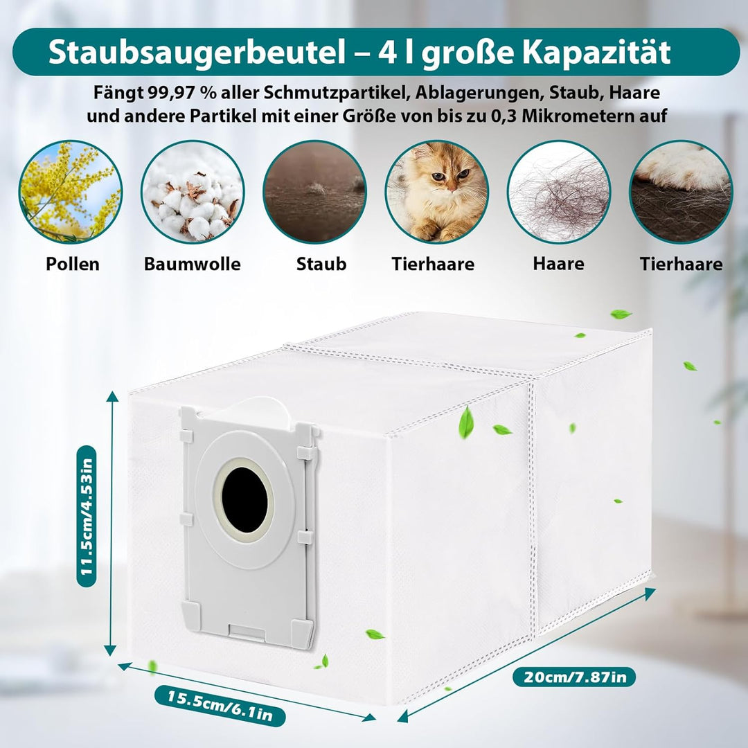 12 Stück Staubbeutel Kompatibel mit Ecovacs Deebot T50/T50 PRO/T50 MAX PRO/T30C/T30C PRO/T80/X8/X8 P