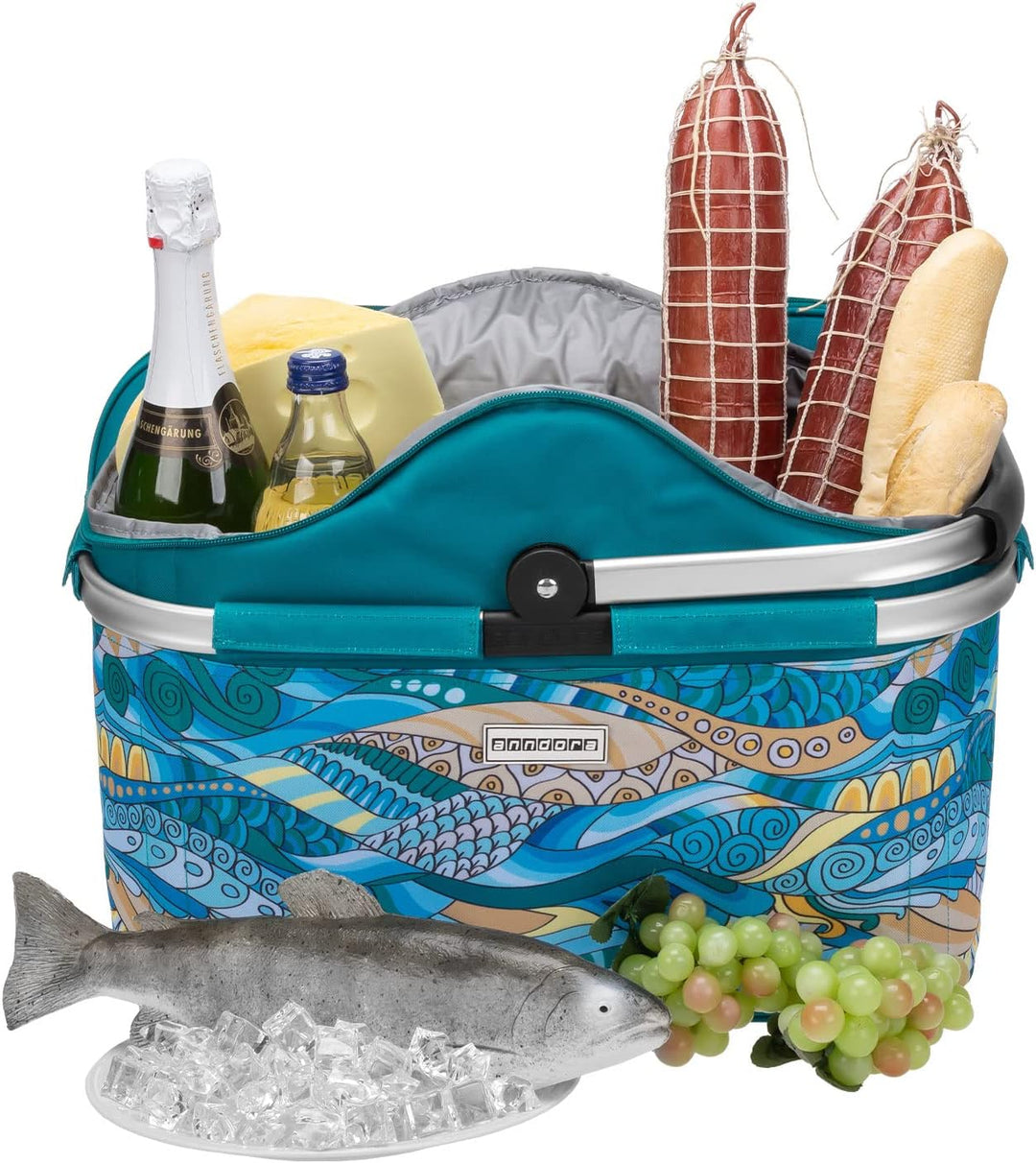 anndora Einkaufskorb 25 Liter Isolierkorb Picknick Kühlkorb - Ocean türkis Iso: Ocean Türkis, Iso: O
