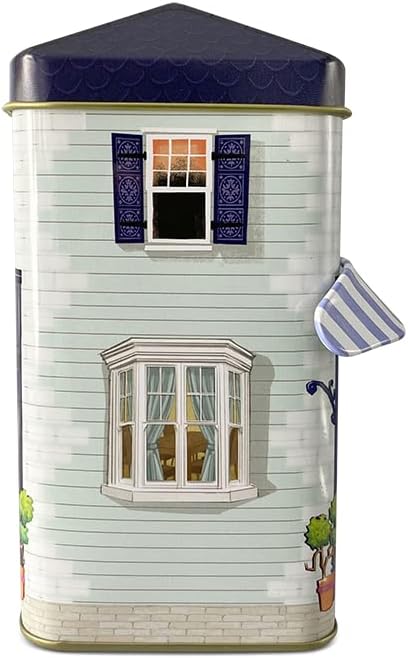 Blechdose in Form eines Stadthaus mit Vordach "Sweet Shop" ca.12 x 7,5 x 15 cm, Volumen 1000 ml, Swe