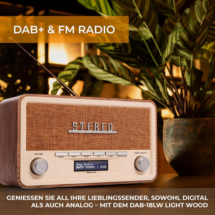 Denver Retro-Bluetooth-Radio, DAB-18 WH, Sport, Mehrfarbig (Mehrfarbig), Einheitsgrösse