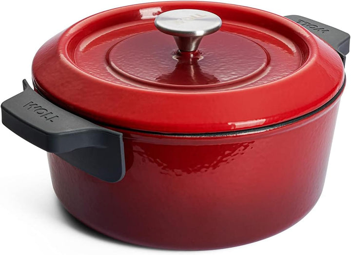 Woll Iron Gusstopf mit Deckel und Silikongriffen - Induktiv -, Ø 24 cm, 11 cm hoch, 4,2l - Geeignet