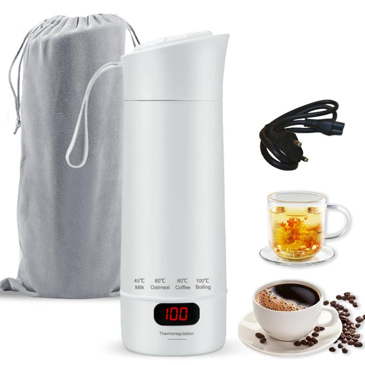 400ML Reise Elektrisch Wasserkocher, 3 in 1 Kleiner Tragbarer Wasserkocher, Mini Electric Kettle mit
