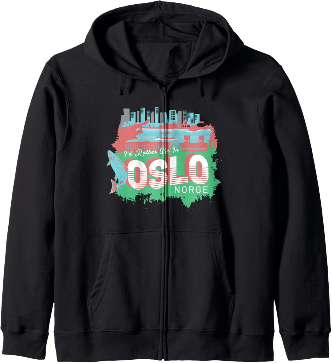 Ich wäre lieber in Oslo Norge Souvenir Kapuzenjacke