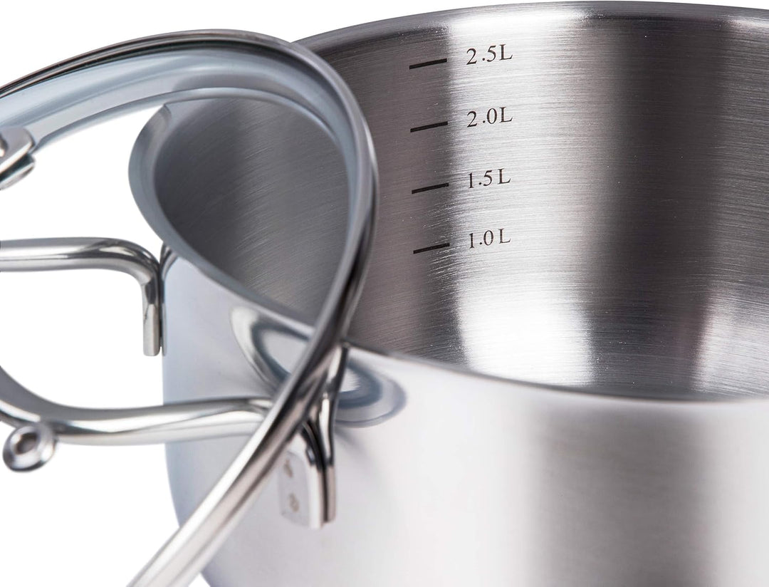 Karcher Topfset Jovita aus Edelstahl, Kochgeschirr Induktion-Kochtopf-Set, Töpfe mit Glasdeckel/Pfan