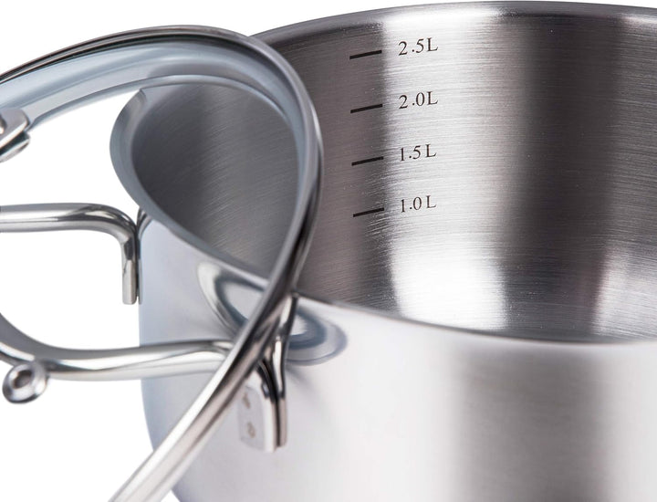 Karcher Topfset Jovita aus Edelstahl, Kochgeschirr Induktion-Kochtopf-Set, Töpfe mit Glasdeckel/Pfan