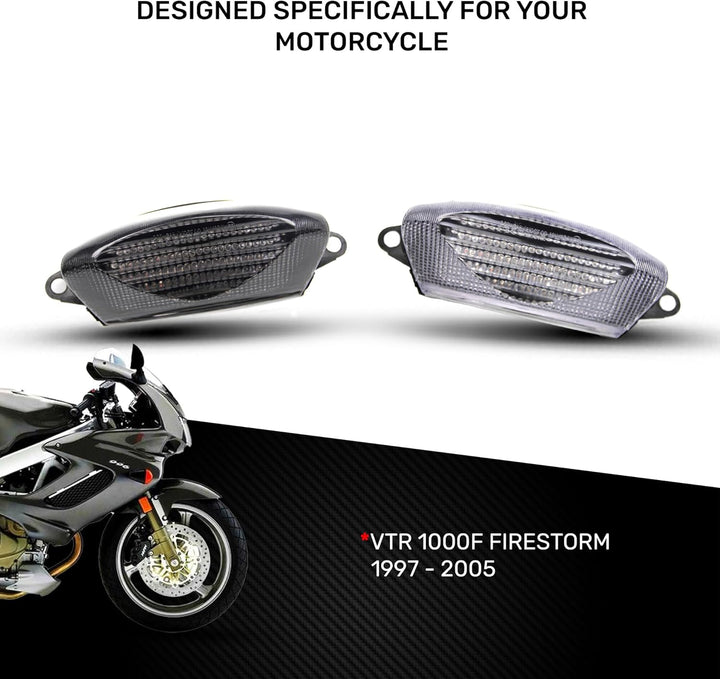 aVDB-moto LED Bremslicht kompatibel mit HONDA VTR 1000 F FIRESTORM SC36 1997-2006 + integriertem bli
