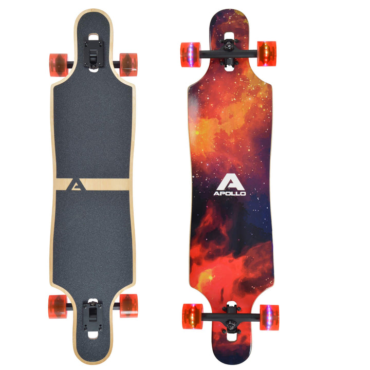 Apollo Longboard, Komplettboard mit High Speed ABEC Kugellagern, Drop Through, Freeride, Skaten, Cru