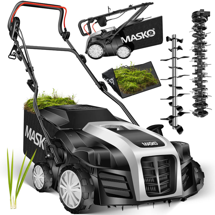 MASKO® - Elektro 2in1 Vertikutierer Rasenlüfter 1800 Watt 40cm Arbeitsbreite 55L Fangkorb inkl. Lüft