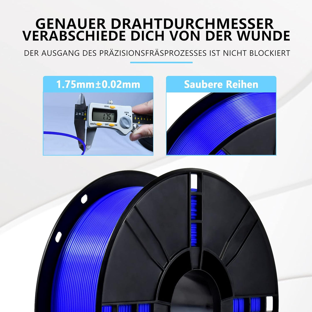 iBOSS PLA Plus3D-Druckerfilament, ozeanblau, hartes und langlebiges PLA+-Filament, 1,75 mm +/- 0,02