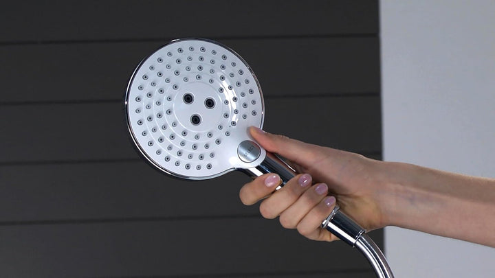 hansgrohe Raindance Select S 120 Duschkopf inkl. Duschkopfhalterung, 3 Strahlarten, Weiss/Chrom 3 St