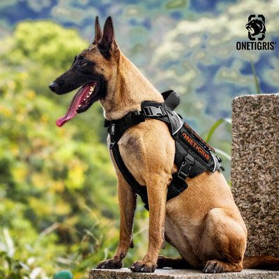 OneTigris X Commander Taktisches Hundegeschirr, Air Mesh Brustgeschirr Hund mit 1 Komfortgriff und 2