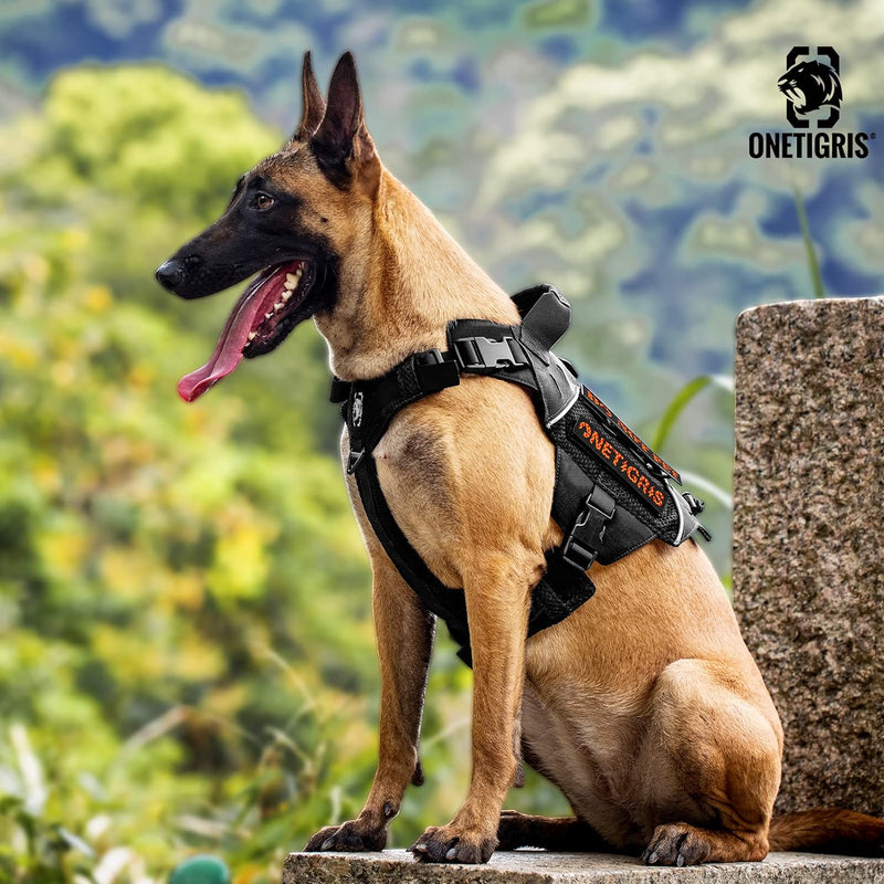 OneTigris X Commander Taktisches Hundegeschirr, Air Mesh Brustgeschirr Hund mit 1 Komfortgriff und 2