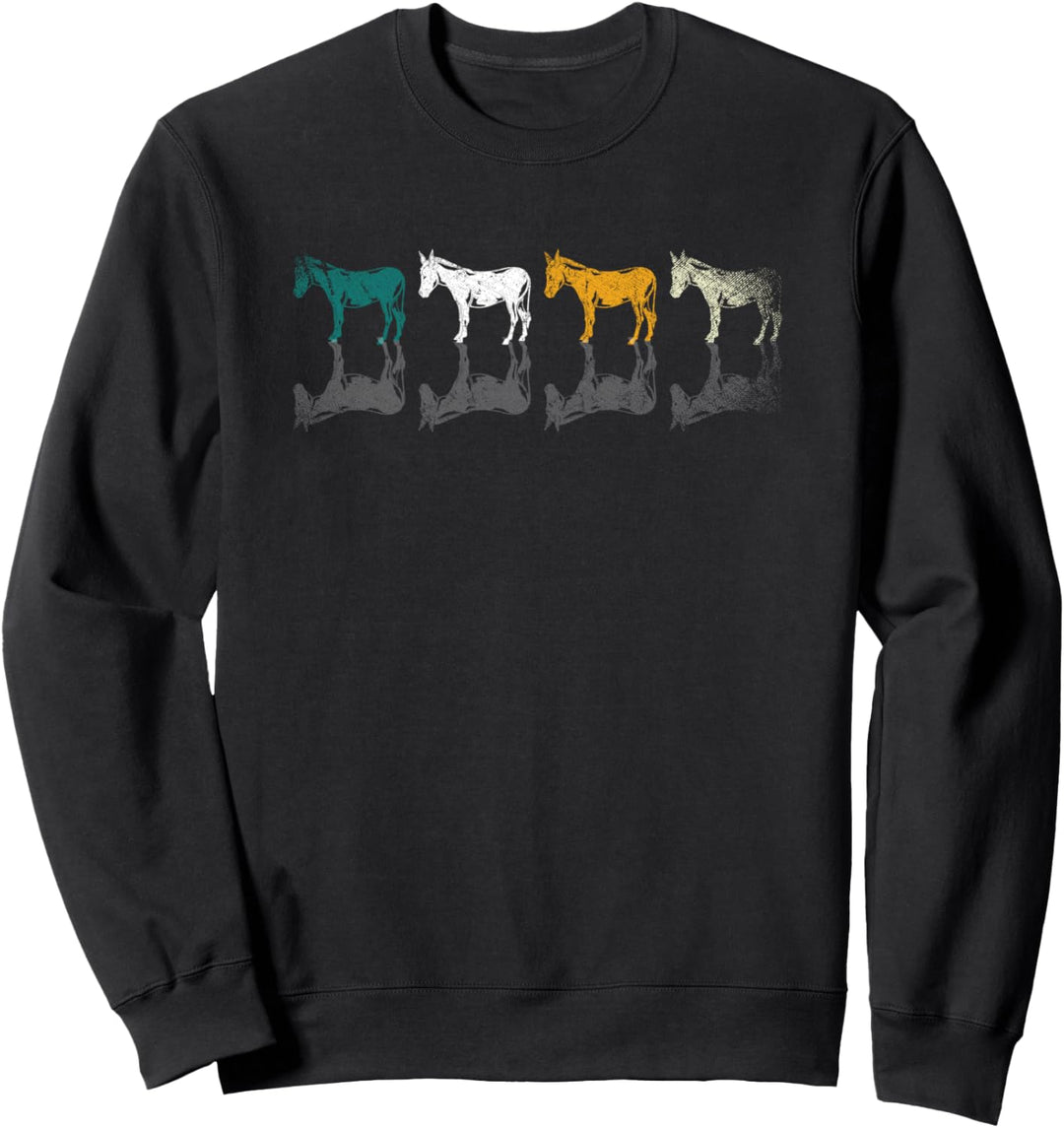 Bauernhof Tier Landwirt Esel Bauer Retro Esel Sweatshirt