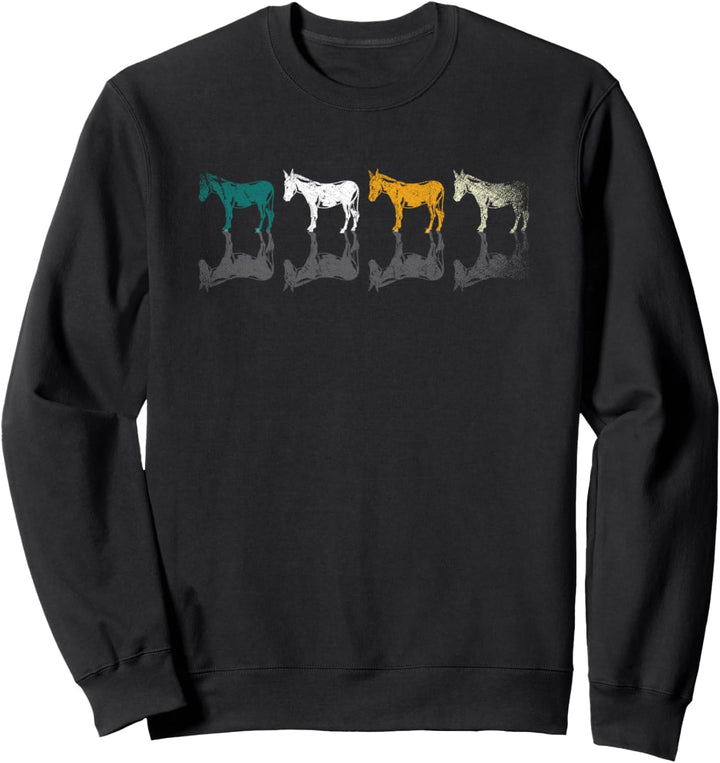 Bauernhof Tier Landwirt Esel Bauer Retro Esel Sweatshirt