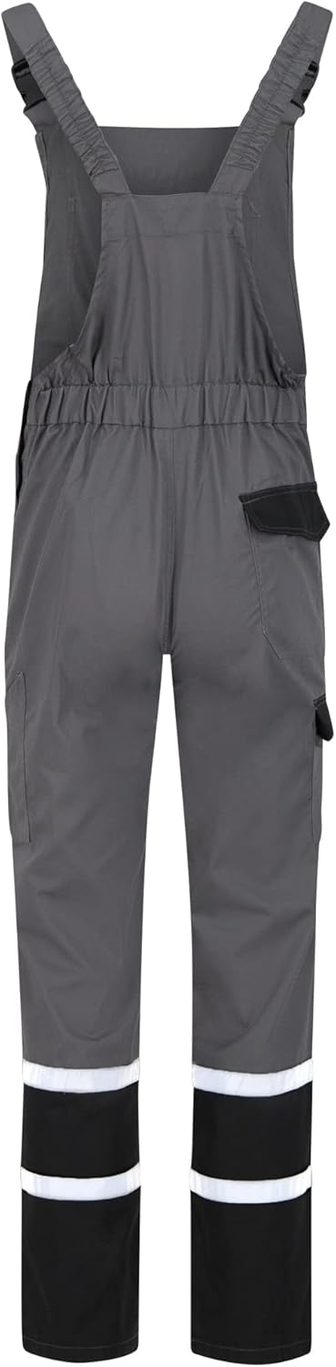 BWOLF Char Latzhose Herren Arbeitshose Schutz-Latzhose Herren mit Reflektierenden Elementen - Blau/G