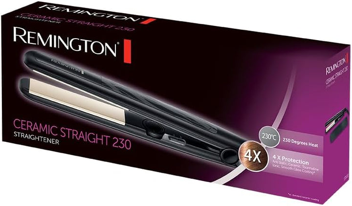 Remington Glätteisen Ceramic Straight (4-facher Schutz: antistatische Keramik-Turmalin-Beschichtung