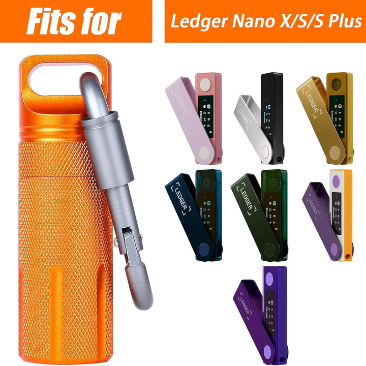 Aenllosi Tasche für Ledger Nano X/Nano S/Nano S Plus Hardware-Wallet,Orange.(Nur Tasche), Orange