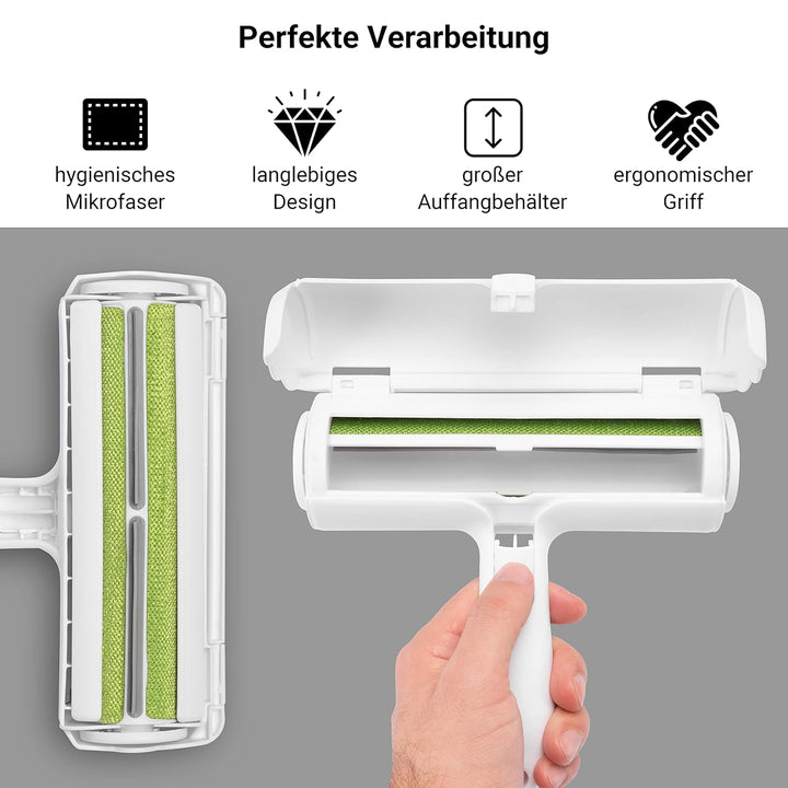 FinoPet 5er Set mit verschiedenen Hundebürsten/Katzenbürsten, XL Fusselrolle und Zeckenzange im Akti