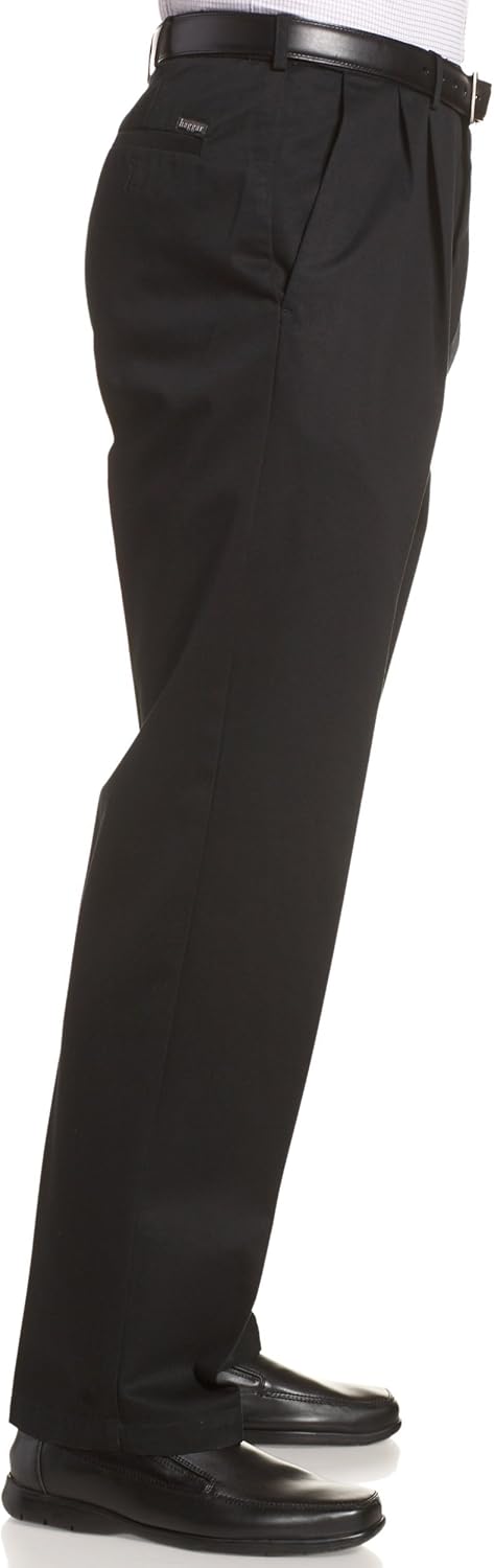 Haggar Herren Work-to-Weekend No-Iron Pleat-Front Pant with Hidden Expandable Waist Hose 32W / 30L S
