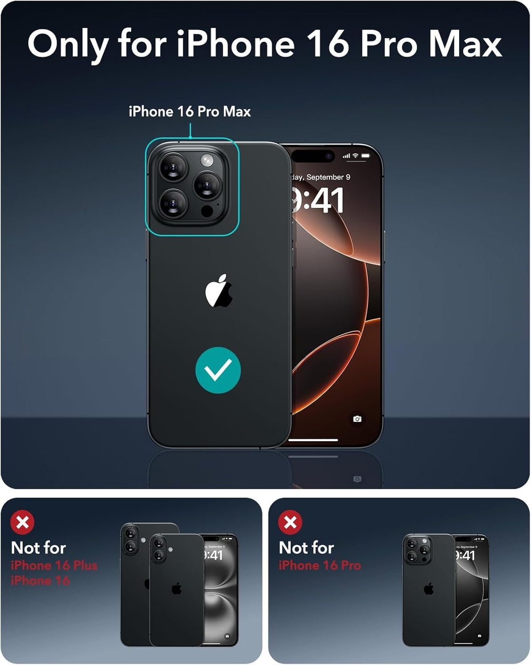ESR für iPhone 16 Pro Max Hülle [Kamerasteuerung] Kompatibel mit MagSafe [Versteck Robust Ständer] M
