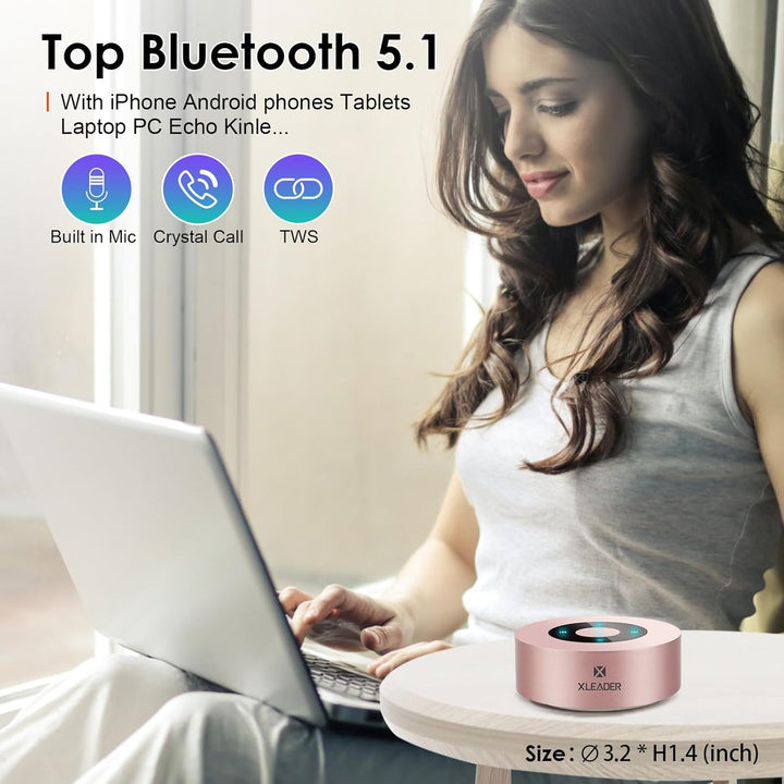 Xleader Mini Bluetooth Lautsprecher, Klein Musikbox, Touch Design, Unterstützt Aux-Eingang, Micro SD