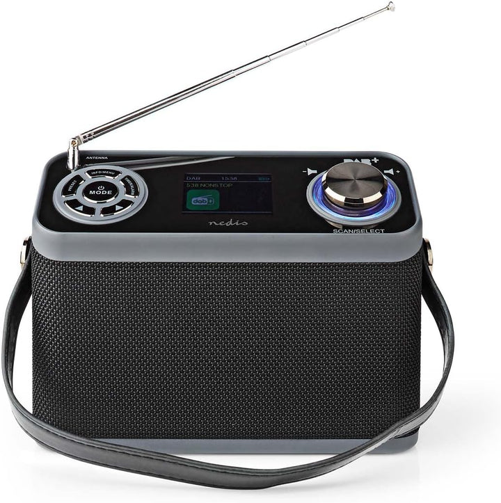 Nedis DAB+ Radio | Tisch Ausführumg | DAB+ / FM | 2.4" | Farbbildschirm | Batteriebetrieben/Netzstro
