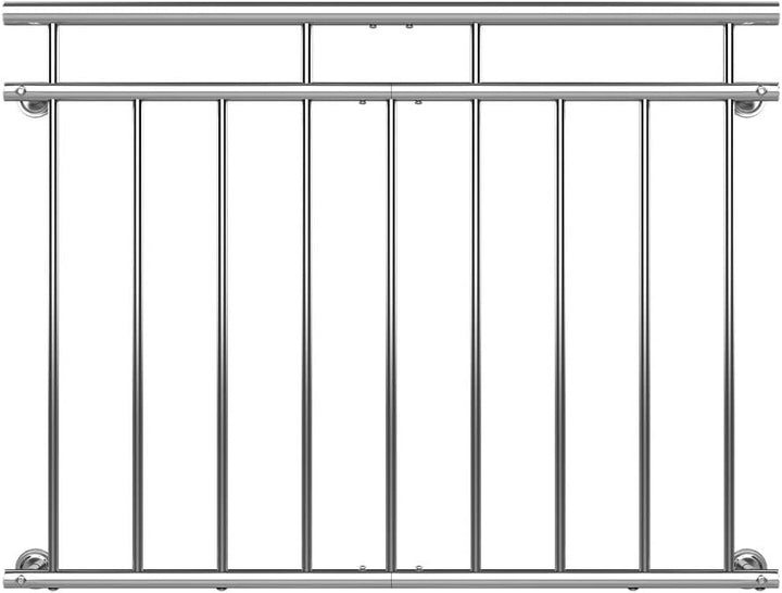 MONZANA® Französischer Balkon Edelstahl Pflegeleicht 90x128cm 9 Füllstäbe Balkongeländer Terrassenge