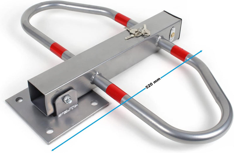 XPOtool Parkplatzsperre klappbar Parkplatzbügel inkl. 3 Schlüssel Sperrbügel aus Stahl Parkpfosten