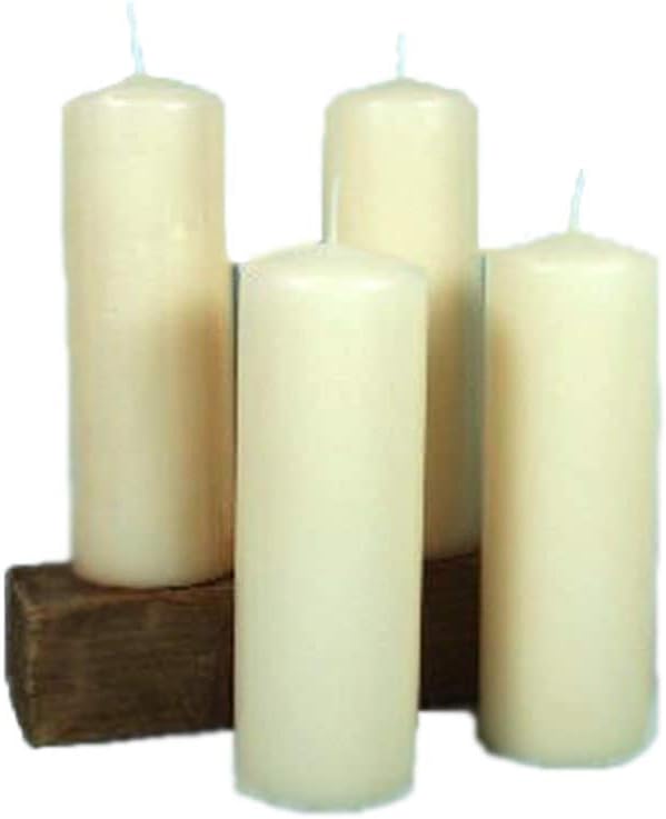 4 RIESEN cremefarbene "ALTAR" STUMPENKERZEN 200 x 68 mm Stumpen Kerze (4 Stück 200 x 68 mm), 4 Stück