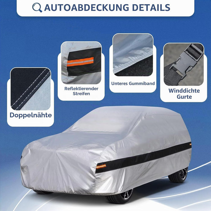 Autoabdeckung Passend für FIAT 500 Abarth 500 595(2010-2025) 10 Schichten Vollgarage Auto Abdeckplan
