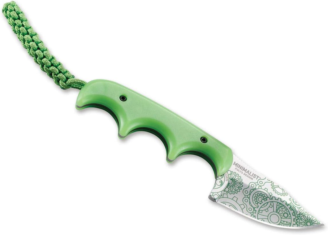 CRKT Unisex – Erwachsene Minimalist Bowie Gears Feststehendes Messer, Grün, 17 cm