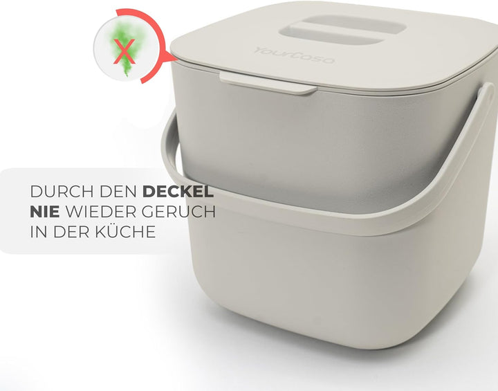 YourCasa® Biomülleimer Küche - 7L - Komposteimer für alltäglichen Biomüll Behälter - Spülmaschinenfe