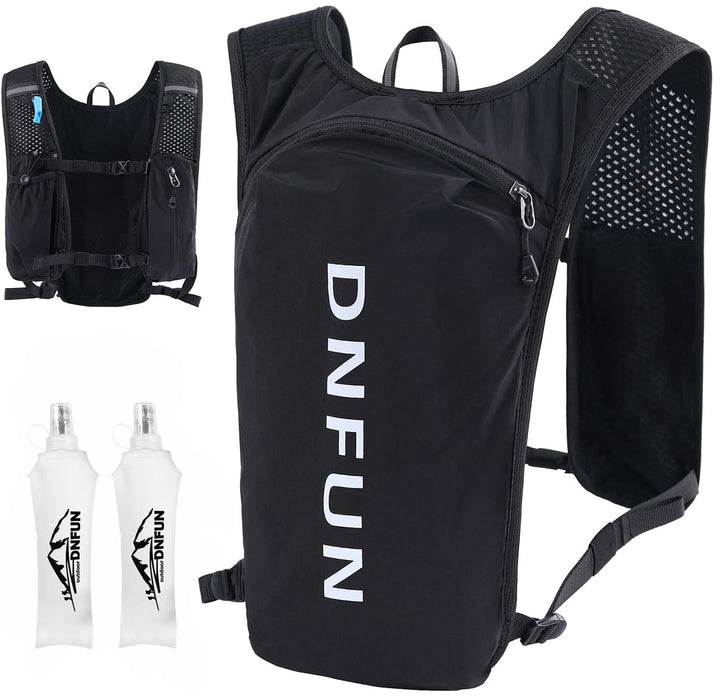 DNFUN Laufweste Damen Herren,verstellbare Trinkweste mit 1.5L Trinkflasche,5L Running Vest Trinkruck