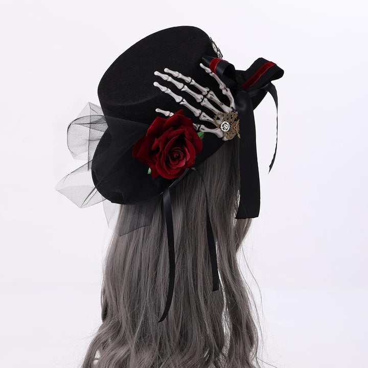 COSDREAMER Unisex Steampunk Zylinder Halloween Kostüm Hut mit Brille Schwarz Schwarz 7 58, Schwarz 7