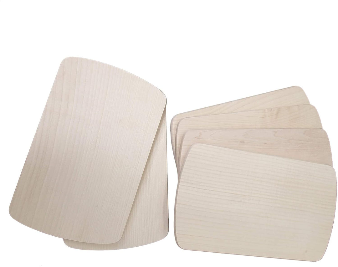 DEKOFANT Frühstücksbrettchen Holz 6er Set aus massivem Ahornholz - 24x15x1cm Holzbrettchen antibakte