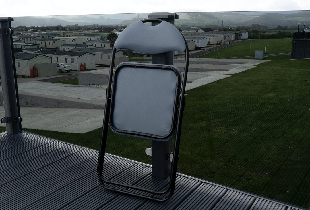 Hyfive Gartenstuhl, gepolstert, zusammenklappbar, 45 x 45 x 78 cm, Grau, 4 Stück