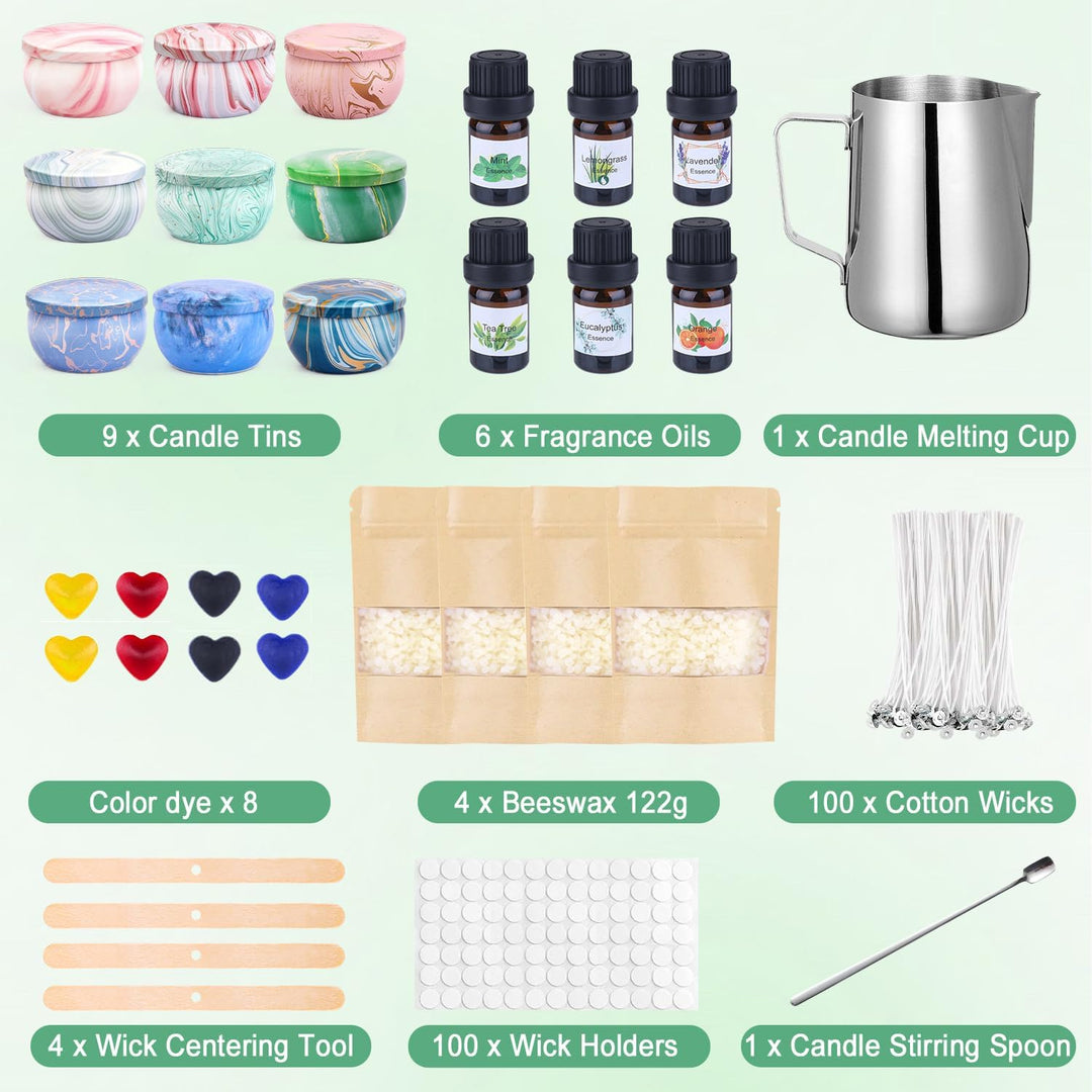 Trulloyoo Kerzenherstellung Kit, Wachsschmelzkerzenherstellung Kits für Erwachsene Anfänger, Kerzen